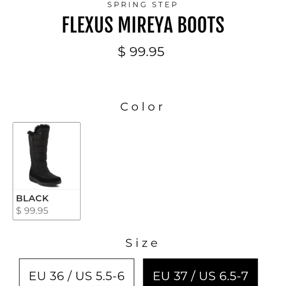 Spring Step Flexus Mireya Tall Waterproof Nylon Snow Boots size 7 EUC‎ - Picture 8 of 8